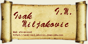 Isak Miljaković vizit kartica